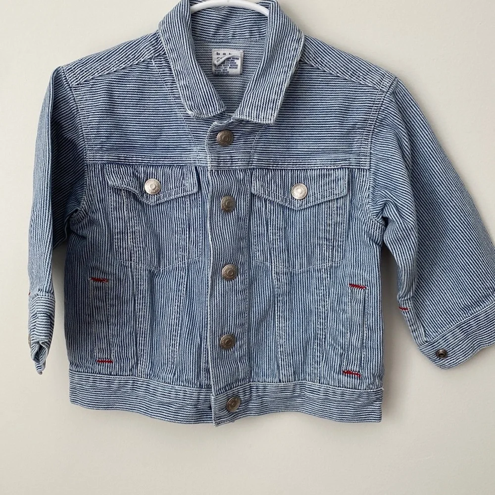 Baby Gap Jean Jacket. Blue stripes.  Sz 12-24 mo